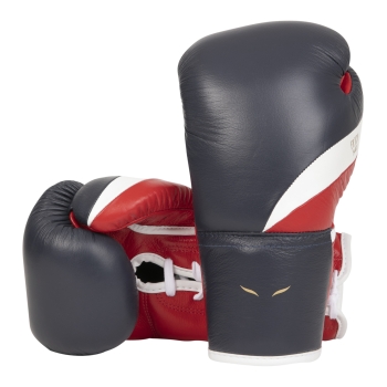 Lace boxing gloves ELION Paris Elegant Leather Blue - White - Red